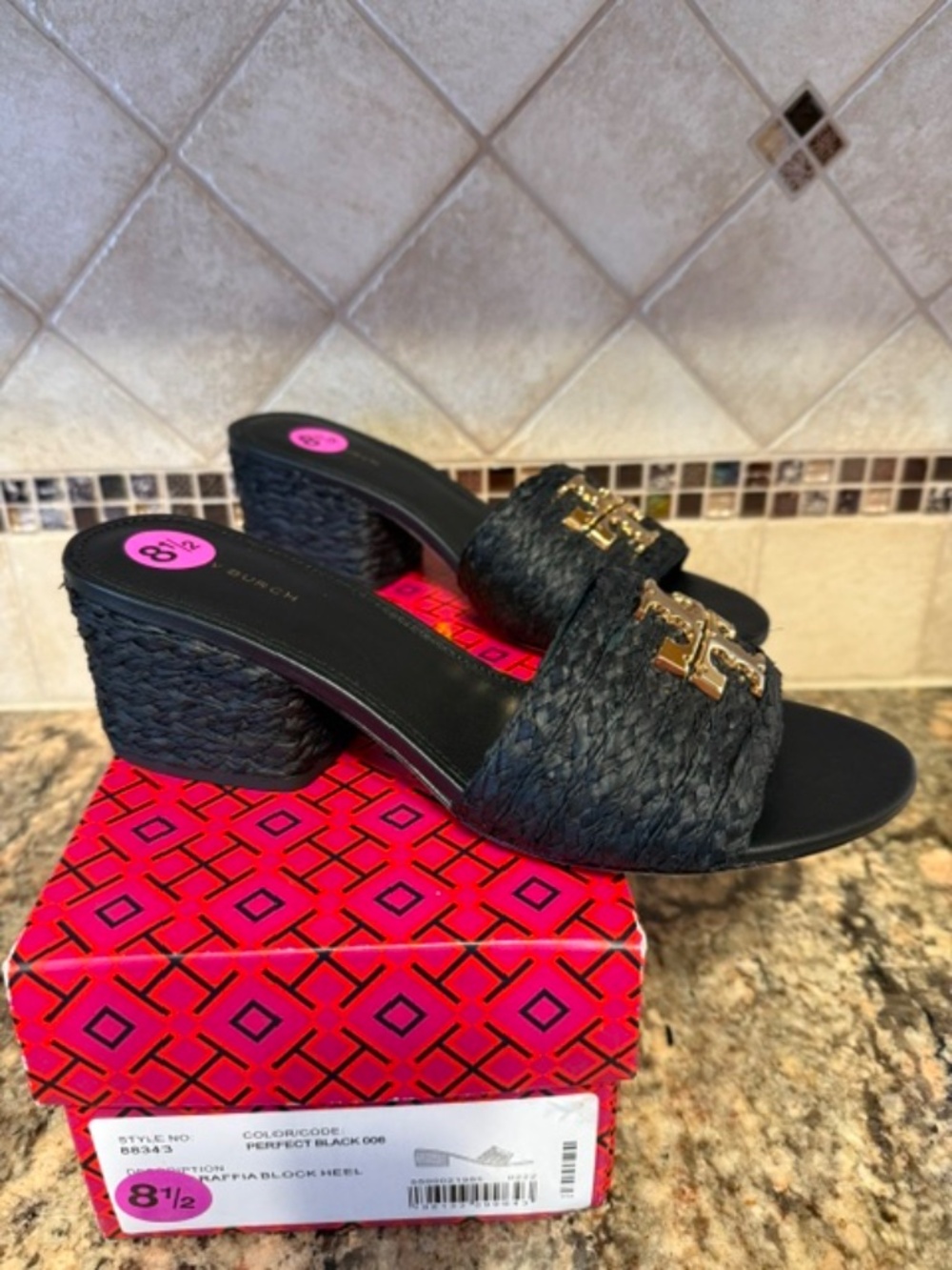 Tory Burch Raffia Block Heel - Picture 3 of 3